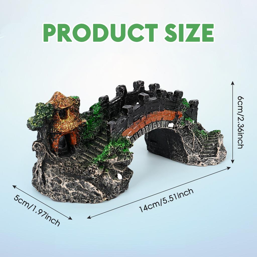 Aquariumdeko Kleine Bogenbrücke 14x5x6cm Falsche Felsbrücke Aquariumdekorationen Wassergras Landschaftshintergrund 1-2 Stück