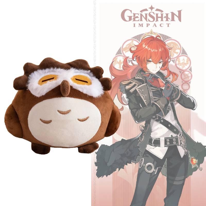 Genshin Impact Diluc Ragnvindr Owl Plush Toy Game Animal Stuffed Doll Kids Gift