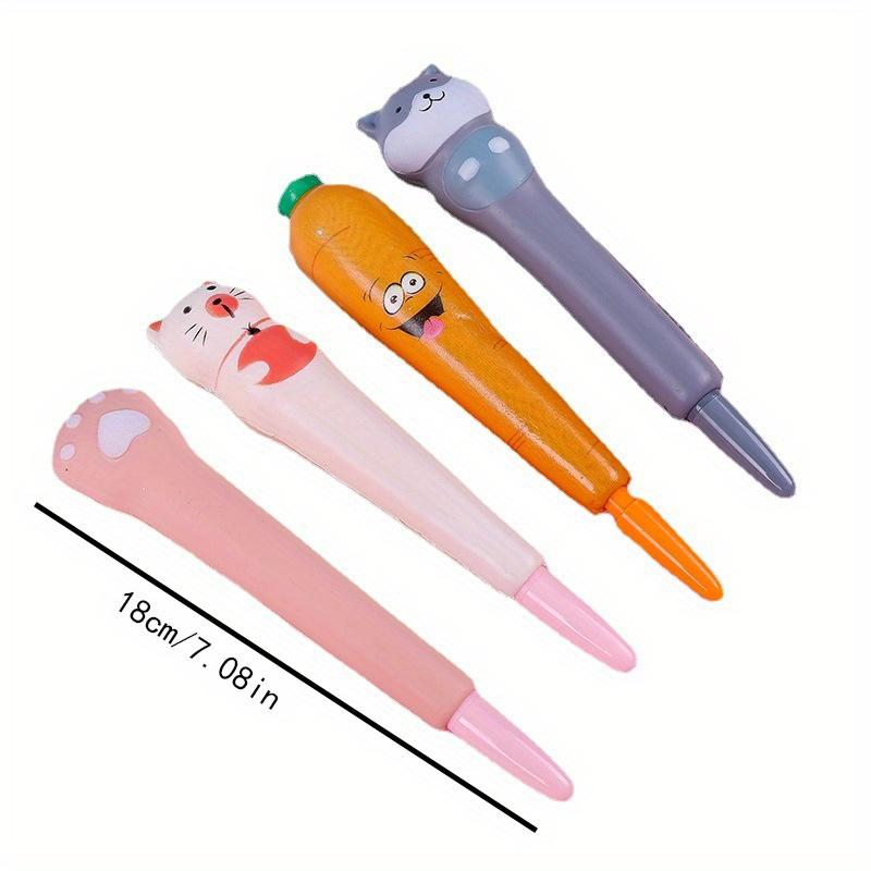 10pcs 0.5mm Cute Pen Pinched and Neutral Pen Student School Supplies Cartoon Creative Stationery Soft Neutral Pen