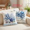 1/4 Stück Küsten-Kissenbezüge Nautisch Ozean-Thema Dekorative Kissenhüllen für Sofa Schlafzimmer Wohnzimmer Kissenbezug