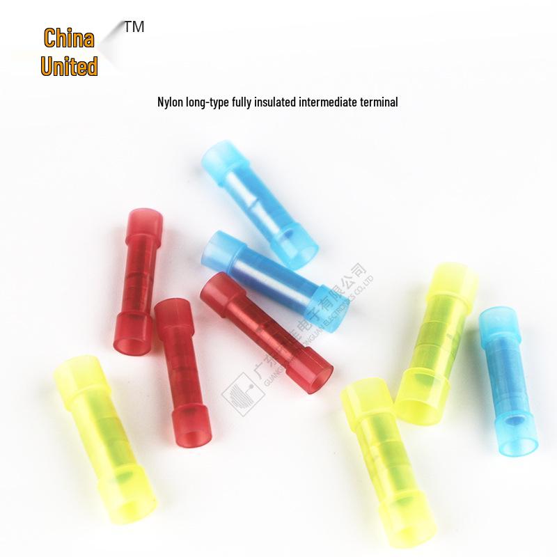 Middle Connect Nylon Long Terminal, 1.25/2/5.5 Fully Insulated Double Wire Quick Crimp Connector