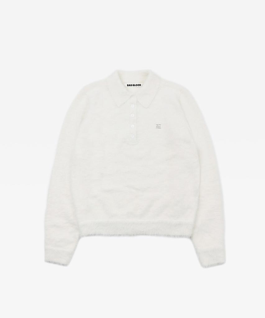 BADBLOOD Bs Mohair Polo Sweater - Cream