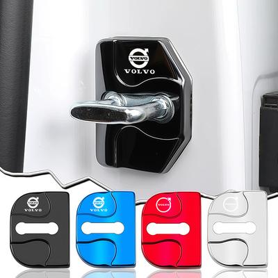 4Pcs Metal Car Door Lock Cover Protective Buckle Cover Sticker For XC60 XC40 V60 V40 XC90 XC70 V50 S60 V70 S90 AWD S80 V90