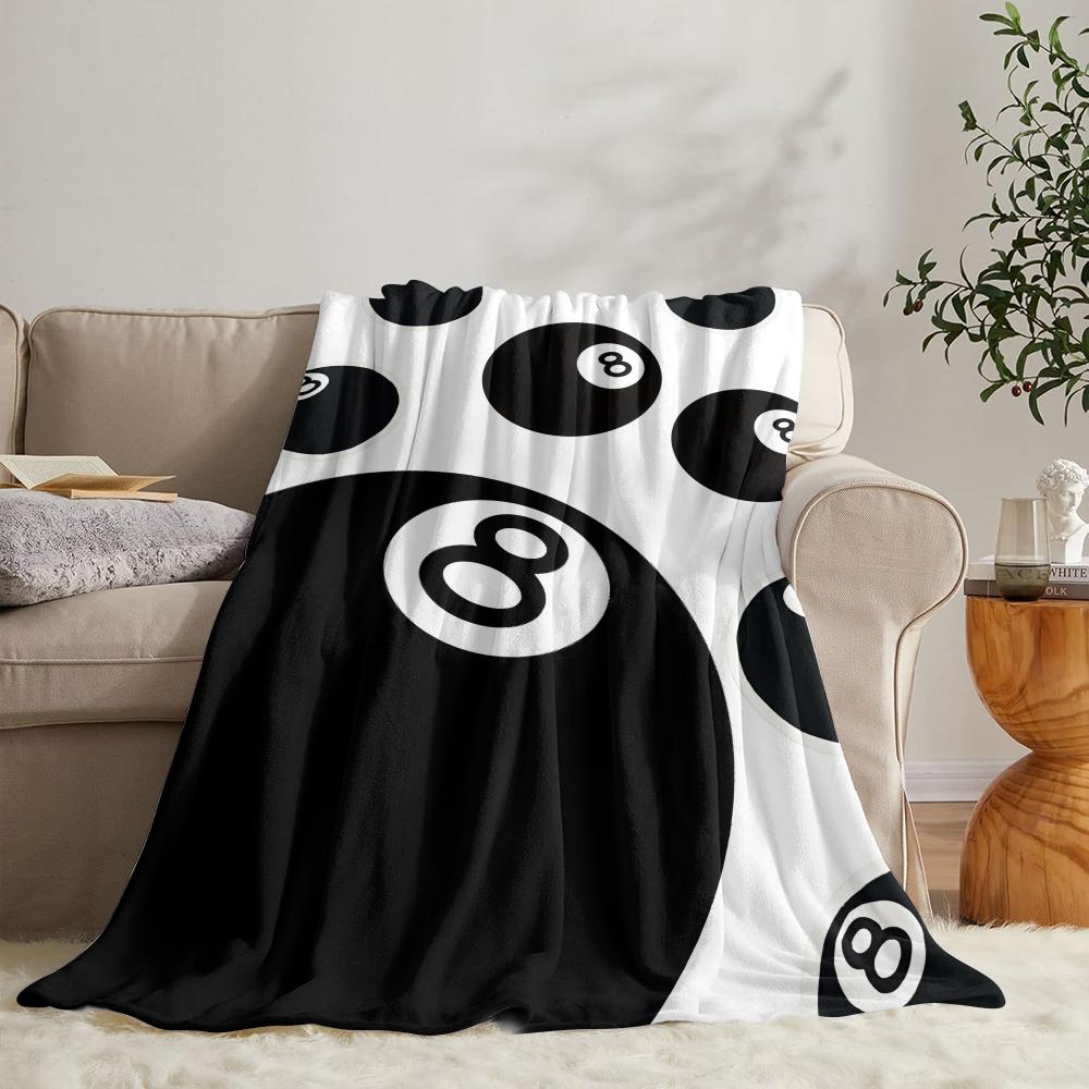 GUOYU Blanket Dice Black BALL Poker Throw Soft Flannel Throw Summer Blanket Lightweight Cozy Nap Blanket For Sofa Bed Travel