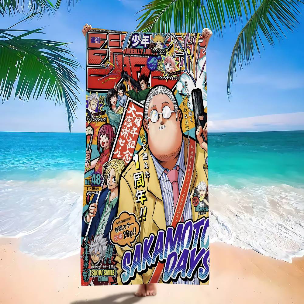 SAKAMOTO DAYS Anime Big Microfiber Beach Towels Quick Dry Towel Sand Beach Towels Pool Towel For Travel Swim Pool Yoga