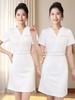 Plus Size Beauty Salon Technician Uniform - Autumn/Winter Slimming Style for Women