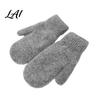 Soft Imitation Rabbit Fur Gloves 1 Pair Winter Warm Mittens for Women Cold Weather Plush Knit with Thick Lining And Elastic Rib Cuffs Outdoor Thermal