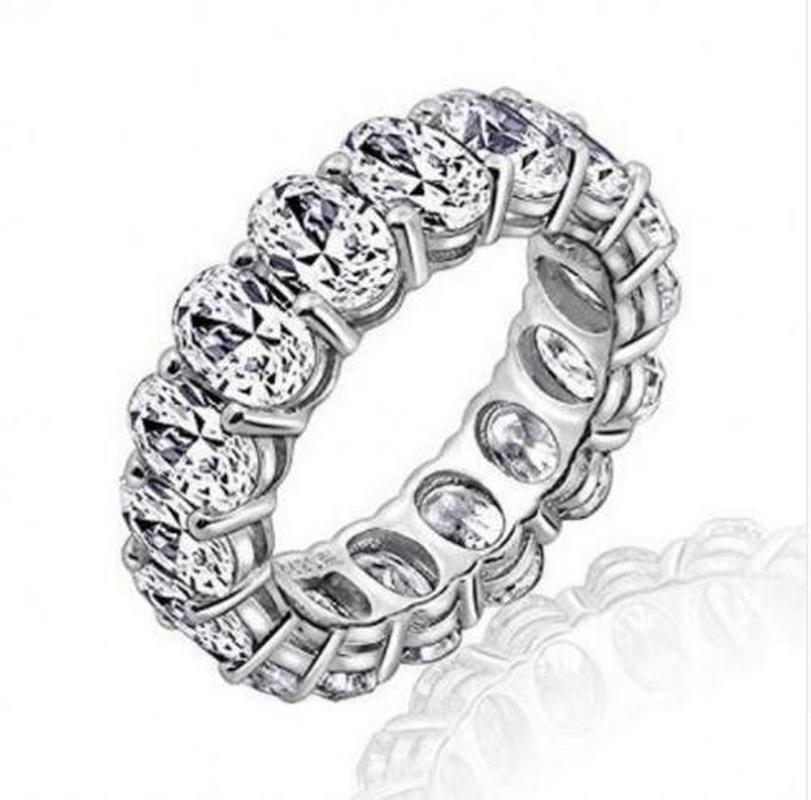 Fine Engagement Eternity Promise Ring AAAAA Zircon 925 Sterling Silver Statement Wedding Band Rings for women men Jewelry Gift
