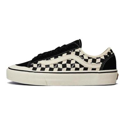 Style 136 Comfortable Versatile Trendy Low-Top Skate Shoes Unisex Sneaker Black White VN000DNCKIG