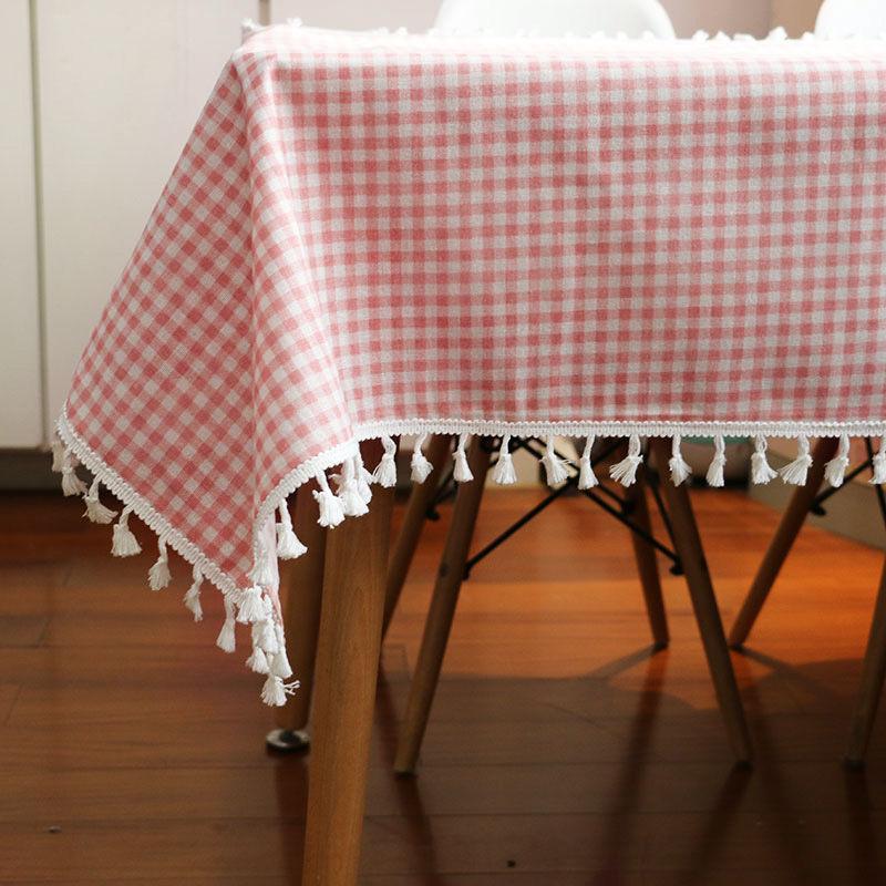 Nordic Cotton Linen Tablecloth Soft Comfortable Durable Waterproof Heat Insulation Square Tassel Trendy Fresh Dining Table Cloth