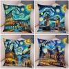 New York Paris London Rom Kissenbezug Dekor Sternenhimmel Kunst Doppeldruck Kissenbezug Weicher Plüsch Kissenbezug für Sofa Zuhause Auto