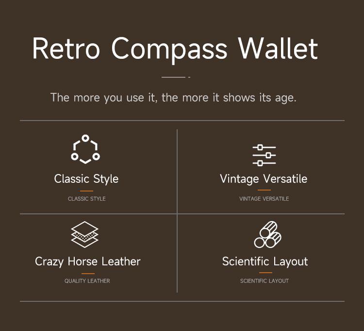 Cartera de Hombre de Cuero Genuino con Patrón Vintage Compacto Crazy Horse Portatarjetas de Crédito