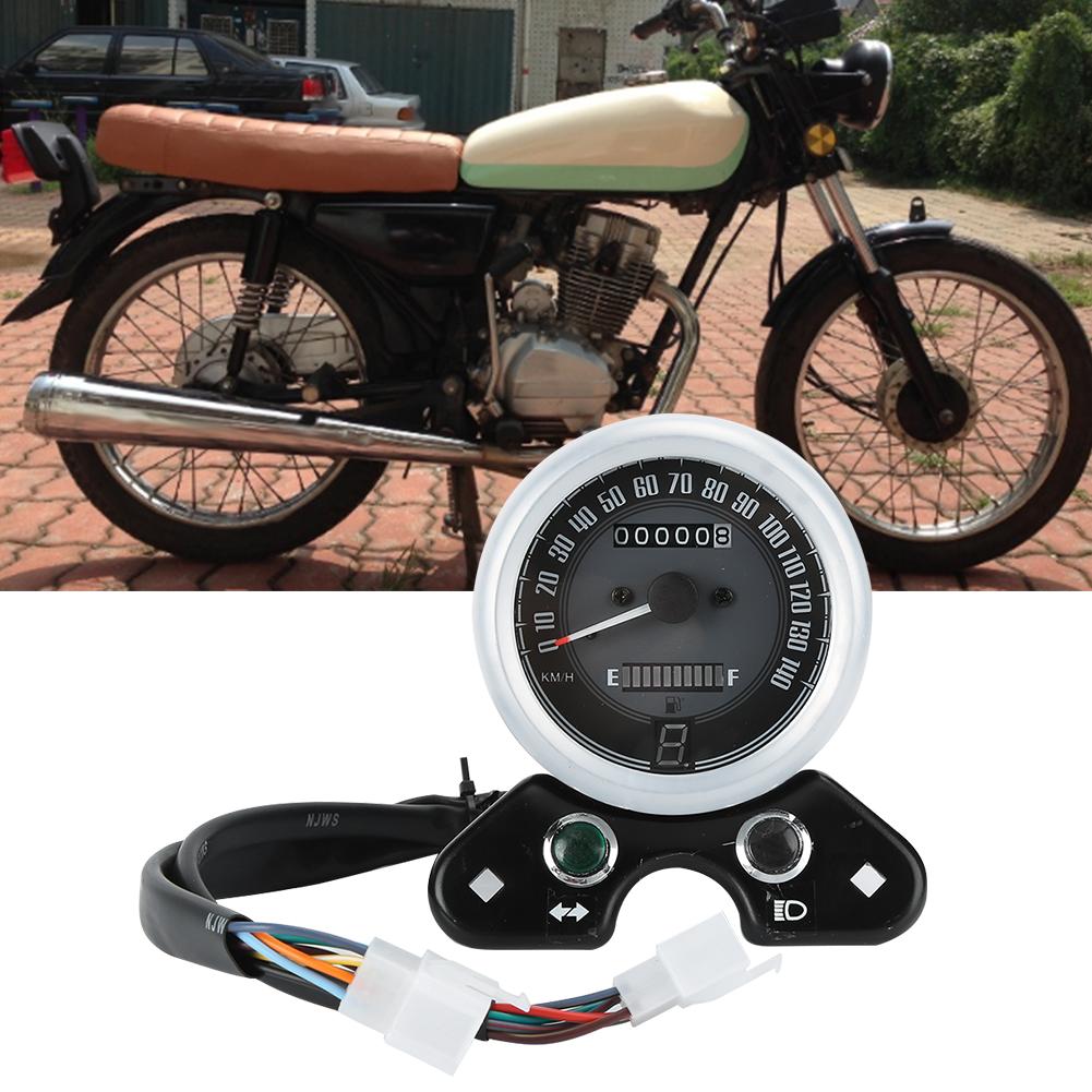 Multifunctionele Motorinstrumenten Retro LED Snelheidsmeter Brandstofmeter Past op CG125