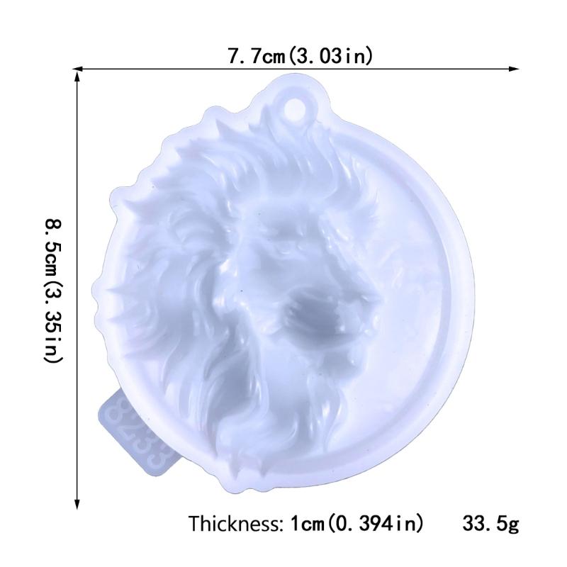DIY Semi-stereoscopic Lionhead Keychain Silicone Epoxy Mold DIY Ornaments Pendant Crafting Mould for Valentines Gift
