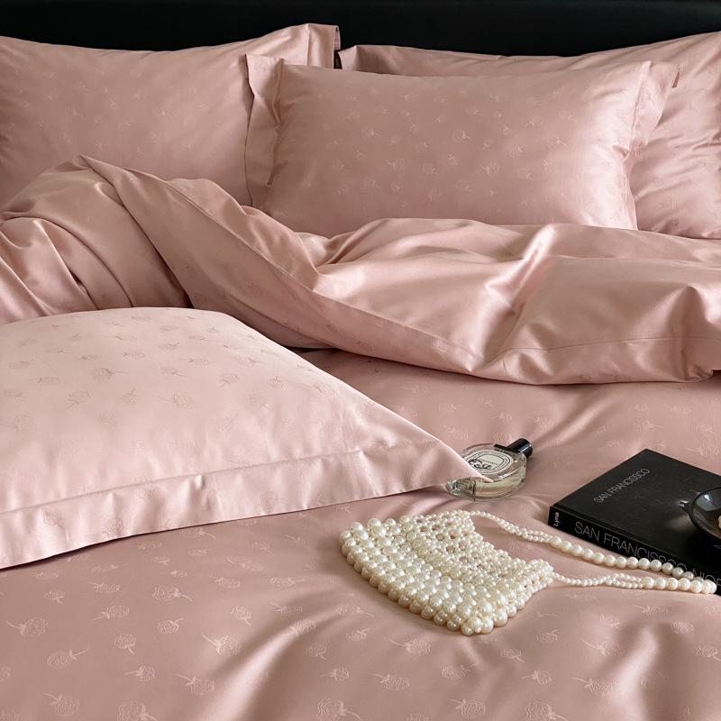 100 Long-Staple Cotton 4Pcs Set, High-End Jacquard Embroidery Bedding 4Pcs Set