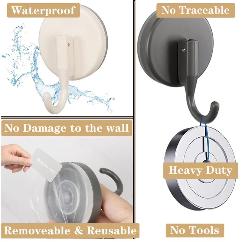 10/1PC Suction Cup Hooks Bathroom Shower Towel Robe Hook Waterproof Removable Door Wall Mounted Holder Glass Tile Sucker Hanger
