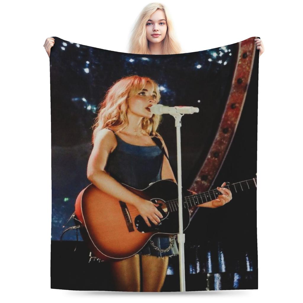 Super Soft Sabrina Carpenter Throw Blanket Premium Fleece Flannel Lightweight Bed Blanket Cozy Warm Blankets All Season Use