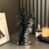 Elegant Ceramic Goddess Sculpture Silver Gradient Art Sculpture Light Luxury Figures Art Ornaments Decorated with Unique Gifts