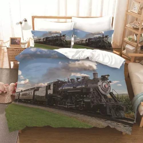 Comforter Steam Train Bedding Set Decoration Gift Suitable For Children Boys Girls Adults. Warm Soft Comfortable Breathable