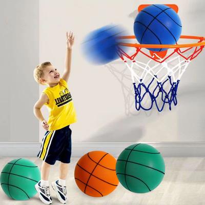 1 sada Tichý basketbalový míč s rychlým odrazem Nízká hlučnost pro dospělé, dětský tréninkový míč s košem pro vnitřní venkovní použití