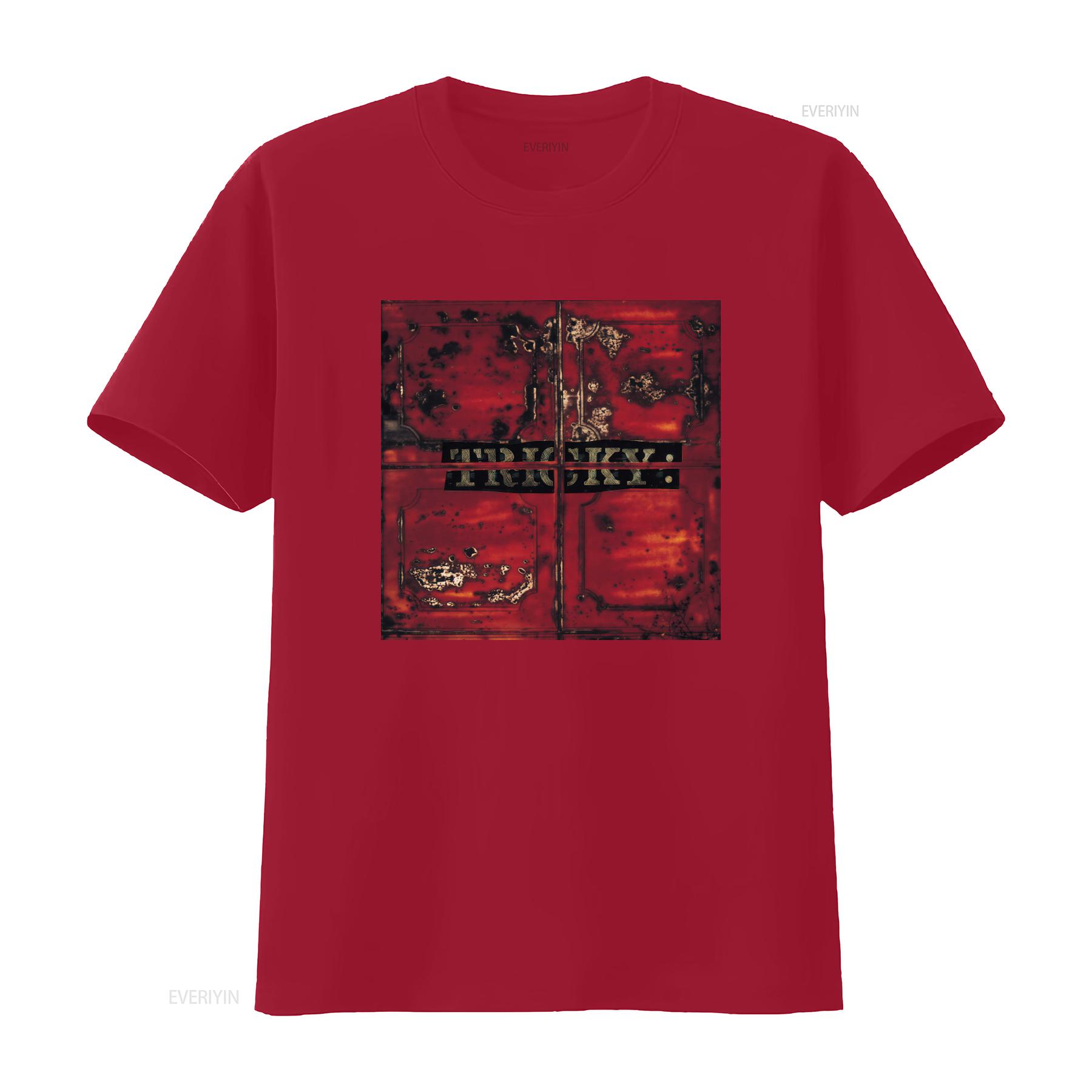 

Tricky T Shirt Vintage Red Rustic Design Indie Rock Pop Maxinquaye Album Cover Classic Print vintage Washed graphic S