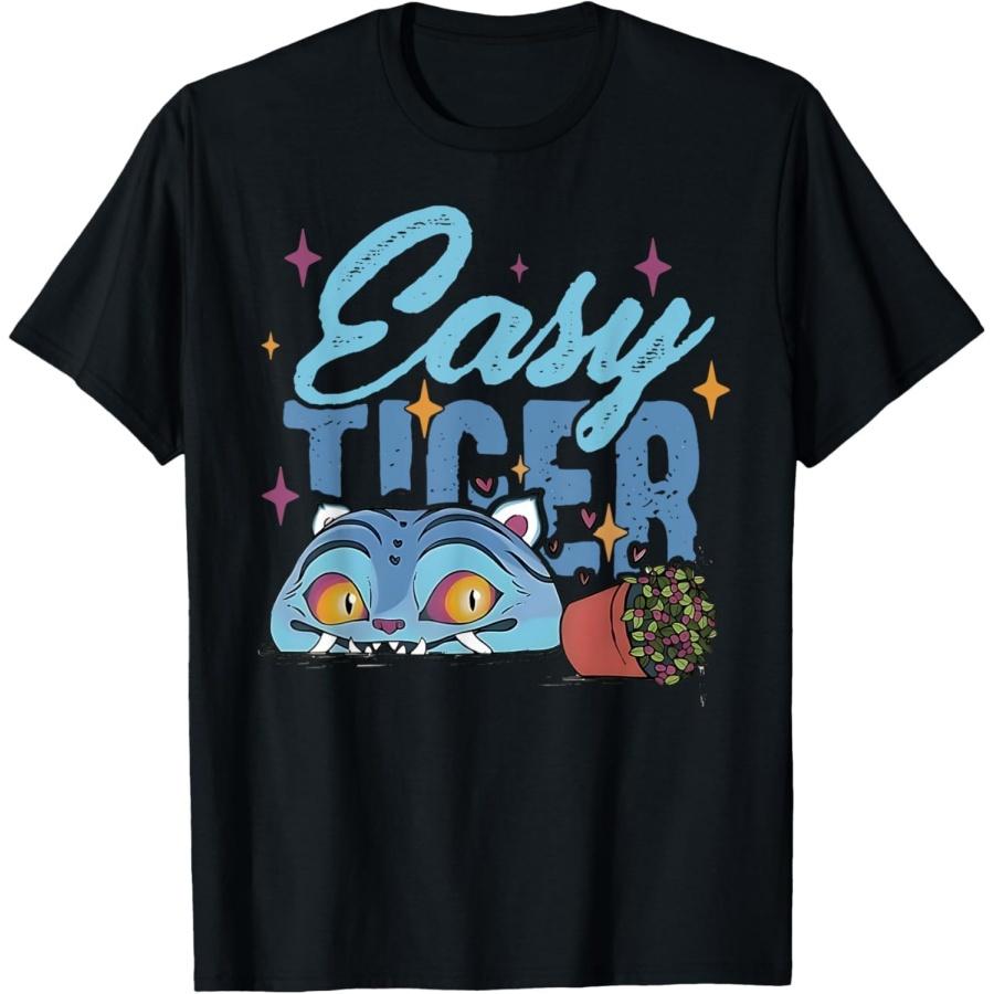 Wttyolo Easy Tiger Tee, Derpy Tiger and Bird T-Shirt S
