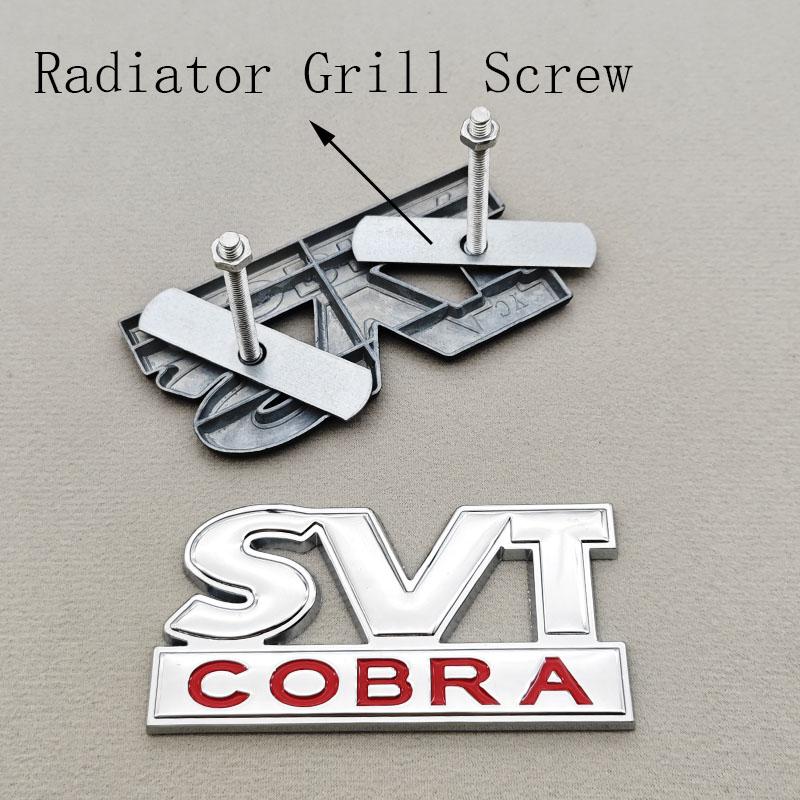3D Metal Logo SVT COBRA Car Sticker Rear Trunk Badge Front Grille Emblem For Ford Mustang Shelby GT500 GT350 F150 GT Accessories