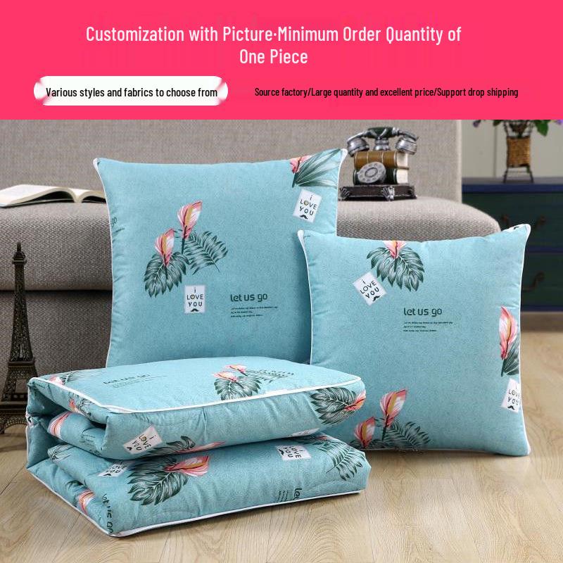 Foldable Multifunctional Nap Cushion: Pillow & Blanket for Car & Office