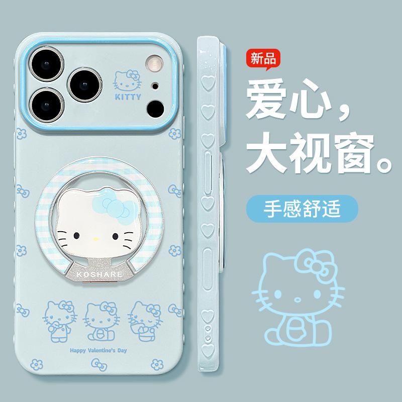 Applicable to Apple 11promax mobile phone case 11 bracket bracelet iphone11 cute flower cat 11 large window