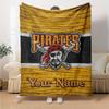 Name Custom Pittsburgh Pirates Print Flannel Blanket High Quality Warm Comfortable Cover for All Seasons Perfect for Gifts Home Decor