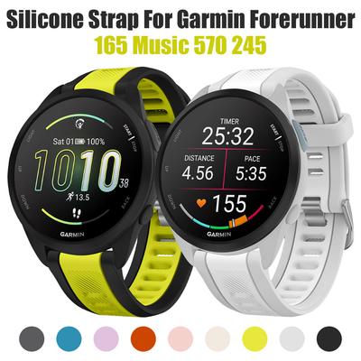 QuickFit Zweifarbiges Sport-Silikon-Uhrenarmband Für Garmin Forerunner 165 570 42mm 245/Vivoactive 6 5/Venu 2 Plus Sq Uhrenarmbänder
