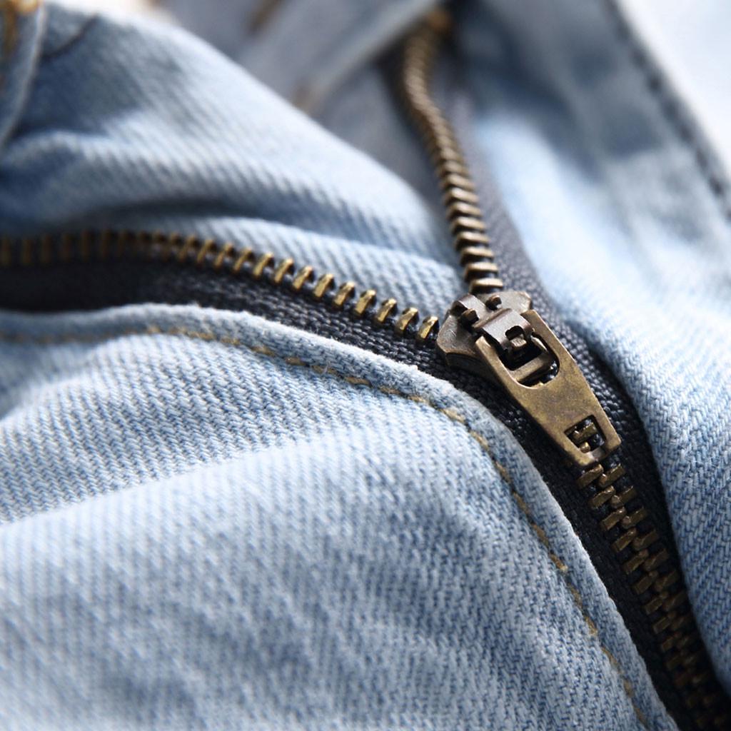 Men's New Fashion Elastic Personality Stretch Ripped Personality Denim Trousers
