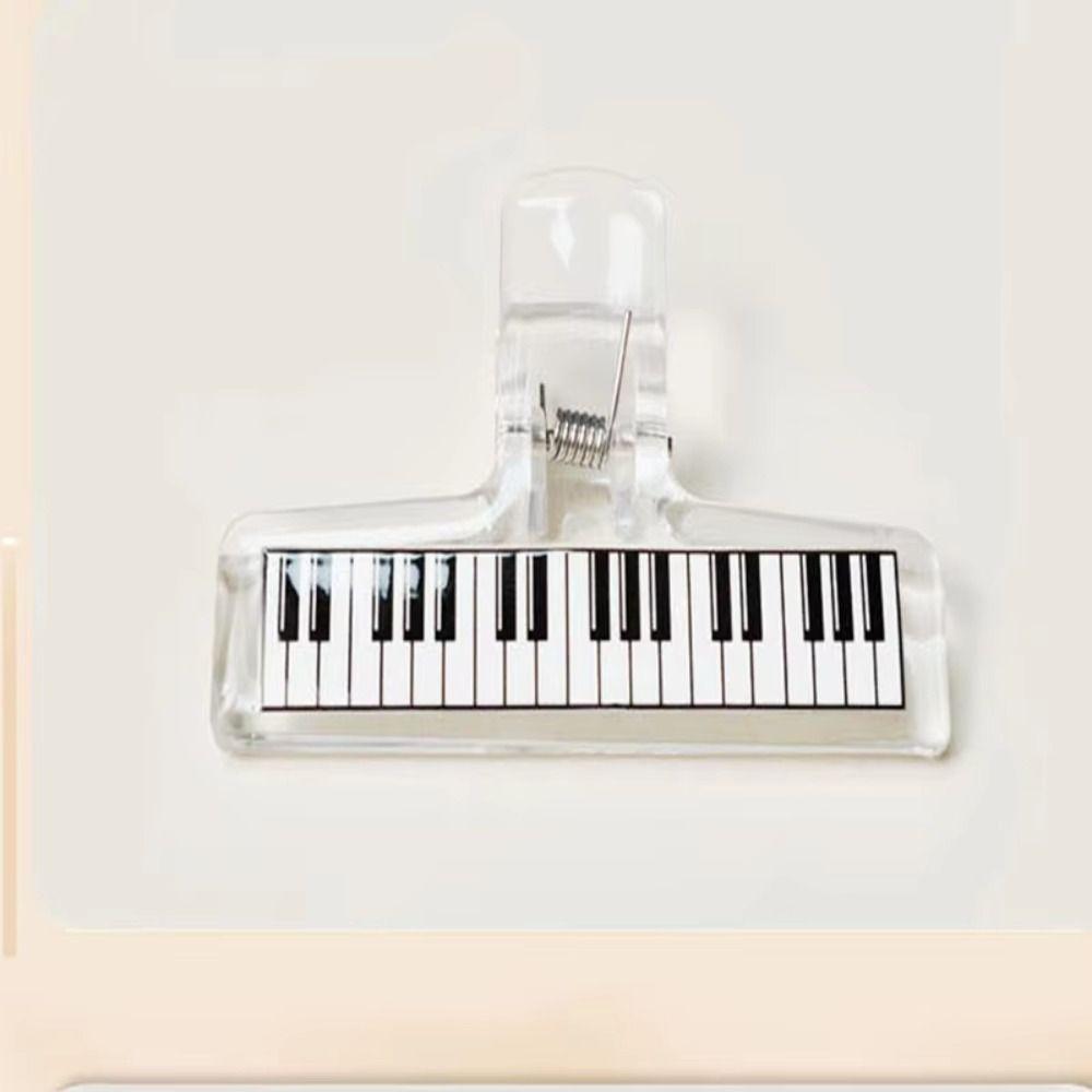 5 шт. Прозорий акриловий музичний стенд Міцний затискач Органайзер для паперу для тестування Кліпса для нот Візерунок піаніно Протиковзкий