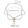 Bowknot Pendant Imitation Pearl Necklace Palace Style Bridal Jewelry Accessories  Gift S