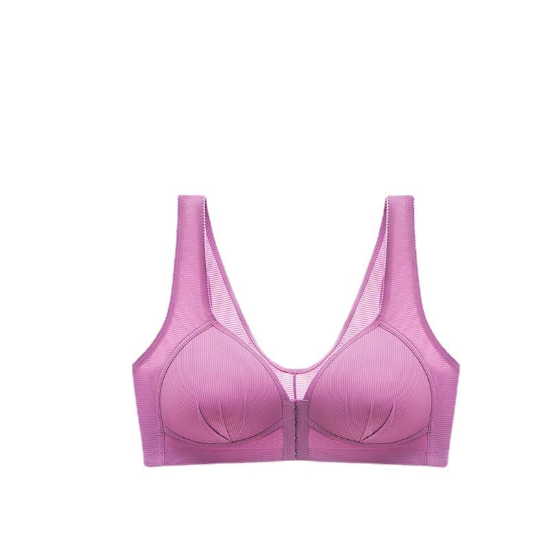 Front Buckle Wireless Bra for Middle-Aged & Elderly - Thin Style, Full Coverage, Enhancing Back Support