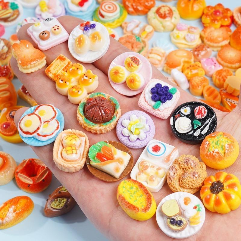 Mini Chinese Bread Charms DIY Craft Decor for Scrapbooking Phone Case Lunar Food Play Ornaments