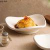 Pure White Irregular Ceramic Triangular Bowl Salad Bowl Dessert Sushi Bowls Molecular Cuisine Display Bowls Specialty Tableware