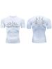 Men's Compression Shirt Quick Dry Light Blue Gym T-Shirt Tribal Spike Print Workout Sportswear