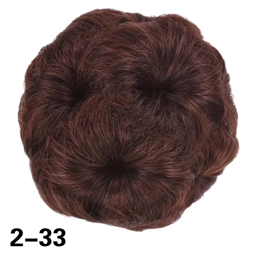 Elegant Women's Synthetic Claw Clip In Short Bun Ponytail Extension Curly Fashion Sofa Bag Hair Extension All Bun Hair Types