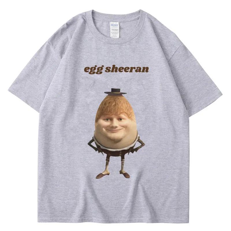 Funny Egg Ed Sheeran Meme Picture Tshirt Breathable Casual Short Sleeve Men's Women's Tshirt Super Street Headwear Gift