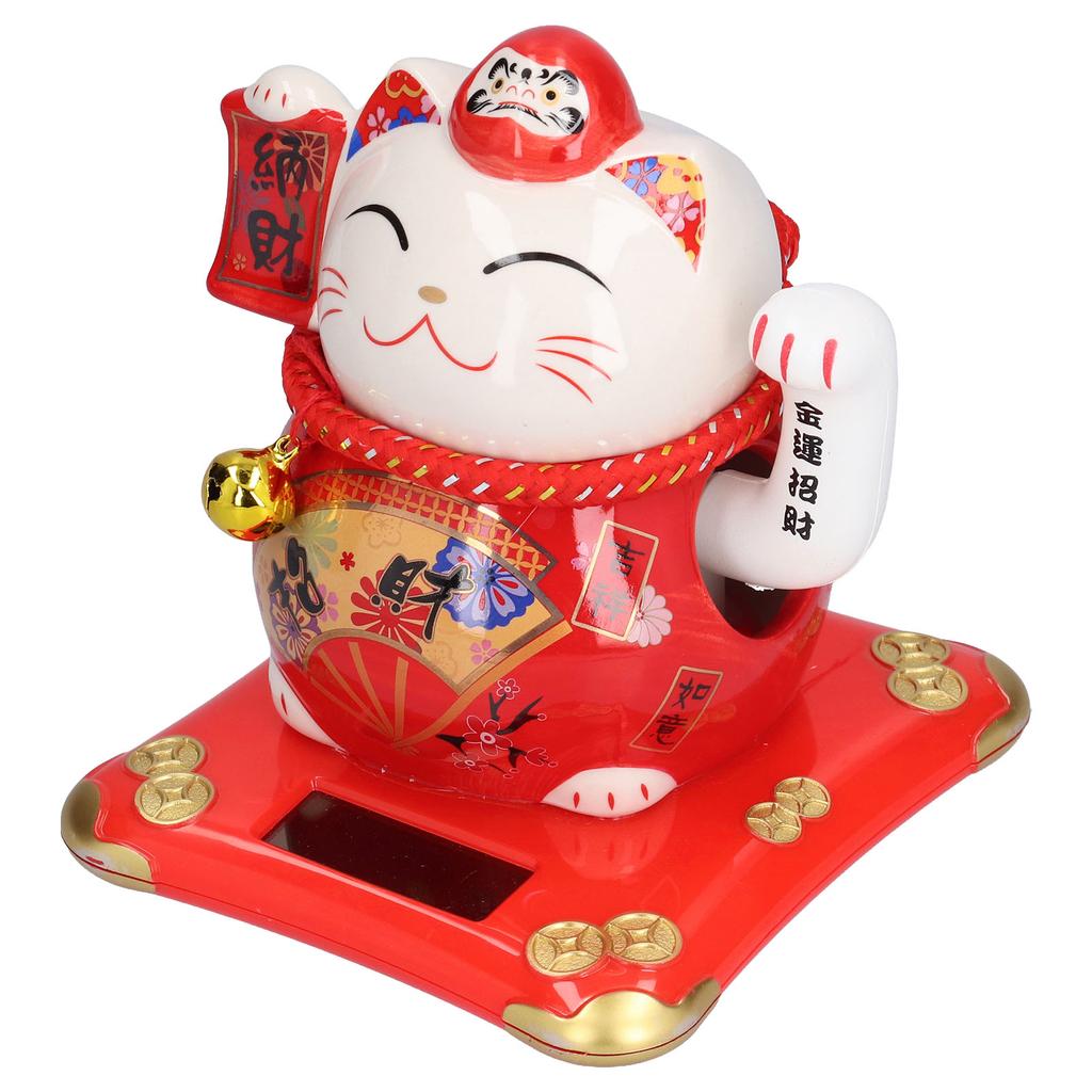 6in Fortune Cat Ceramic Waving Lucky Cat Ornament Home Decoration for Bedroom Car OfficeType 1