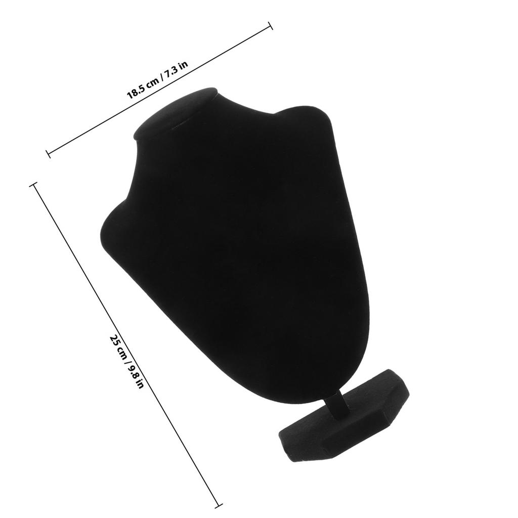 Black V-Shaped Jewelry Display Stand for Necklaces Pendants Chains Adjustable Height Elegant Bust Holder Retail Boutique