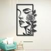 1pc Minimalist Woman Face Line Art Metal Wall Decor, Elegant Indoor Outdoor Hanging Ornament Gift