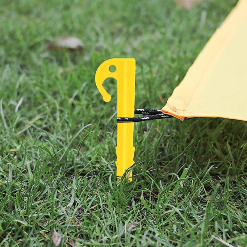 Camping Tent Pegs With Plastic Spiral Nails For Outdoor Shelter Securement