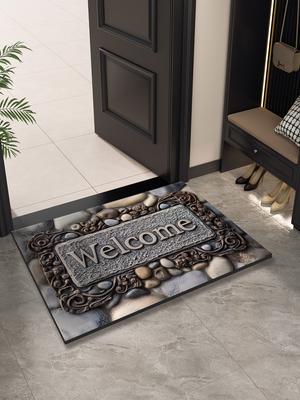 Vintage Welcome Doormat Entrance Door Mat Outdoor Front Room Rugs Foot Mat Hallway Carpet Floor Bathroom Bath Mats Washable