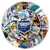 50 Original Waterproof Fishing Cartoon Stickers for Rods, Phones, and Cups