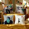 Banksy Street Graffiti Art Cushion Cover Inches Farmhouse Decor Home Throw Pillow Covers for Couch Decorations