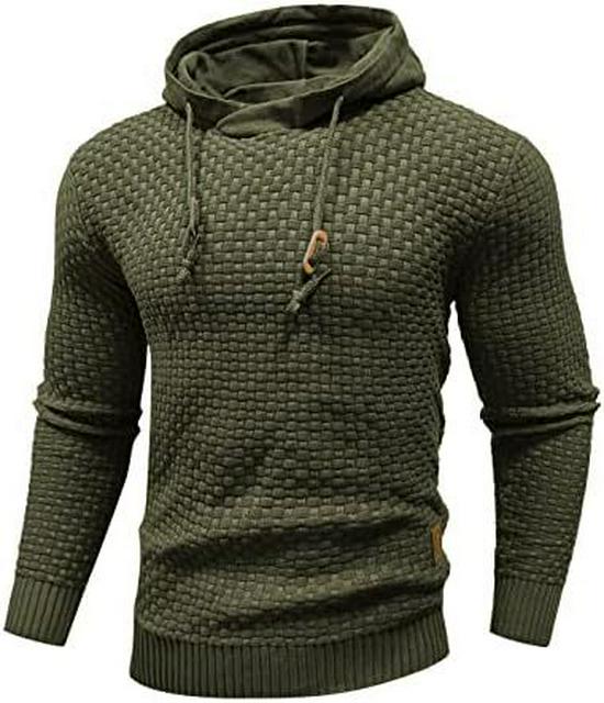 Zaitun Men's Long Sleeve Knitted Hooded Sweatshirt
