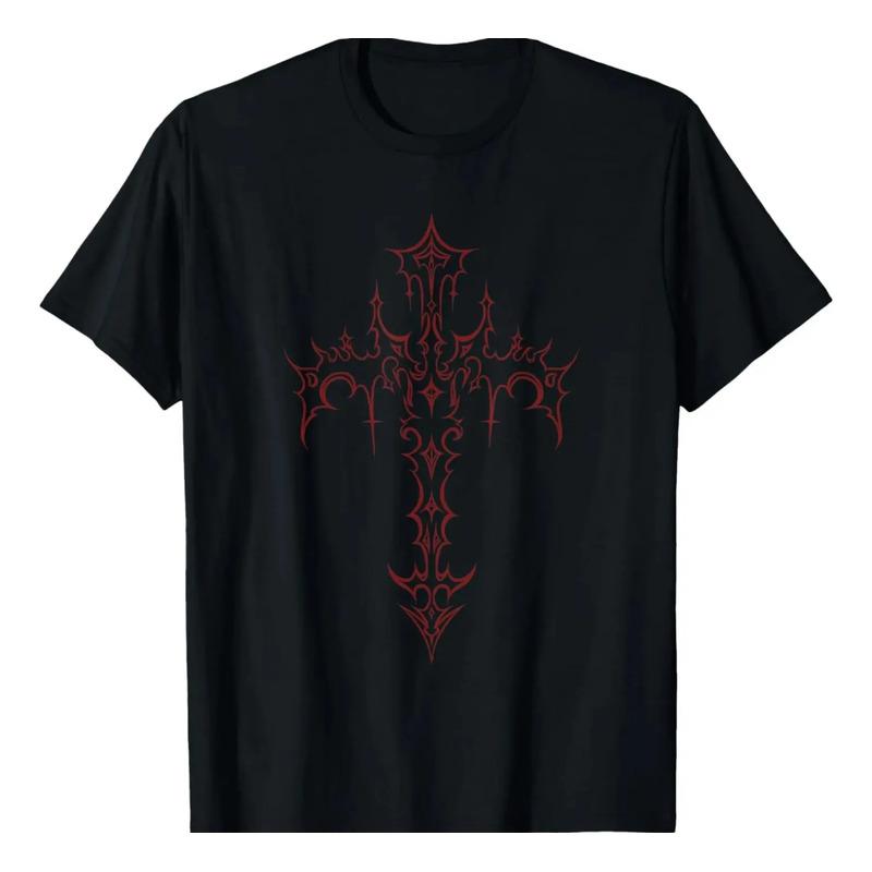 Camiseta Mall Goth Grunge Aesthetic Gothic Cross S разноцветный