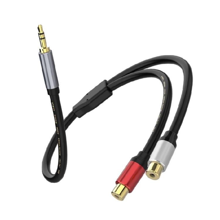 Portable 3.5mm Male To 2RCA Female Cable for Transmitting HiFi Stereo Sound To Amplifiers and TV HiFi Sound Quality